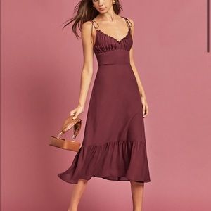 Reformation Embry Dress in plum